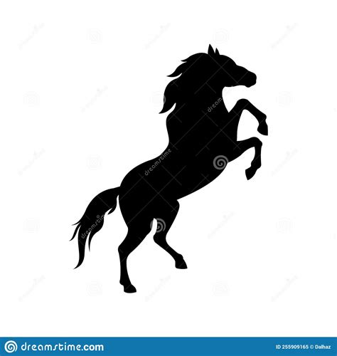 Rearing Horse Black Silhouette Vector Stock Vector Illustration Of