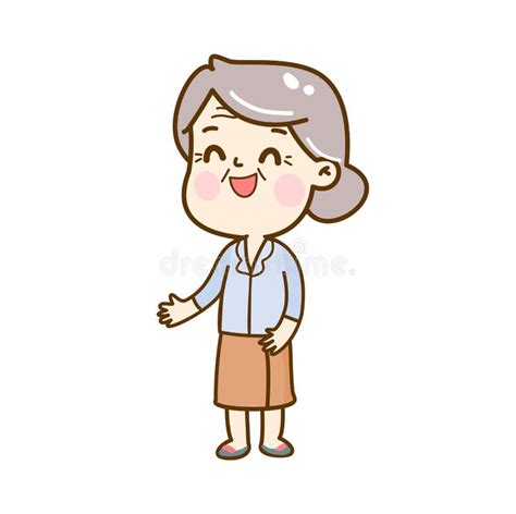 Cartoon Cute Grandma Character Vector Stock Vector Illustration Of