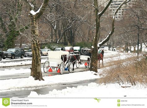 Winter Snow In Central Park New York City Stock Photo