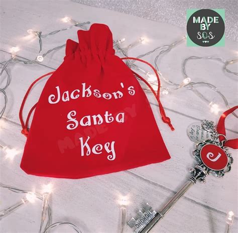 Personalised Santa Magical Key And Velvet Bag Christmas Eve Etsy Uk