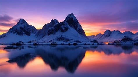 Premium Ai Image Lofoten Islands Norway Reine Lofoten Sunset Mountain