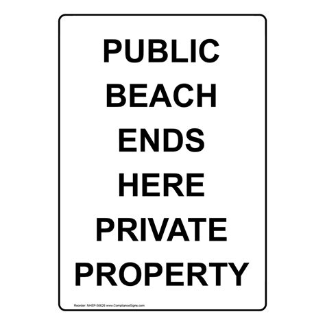 portrait public beach ends here private property sign nhep 50626