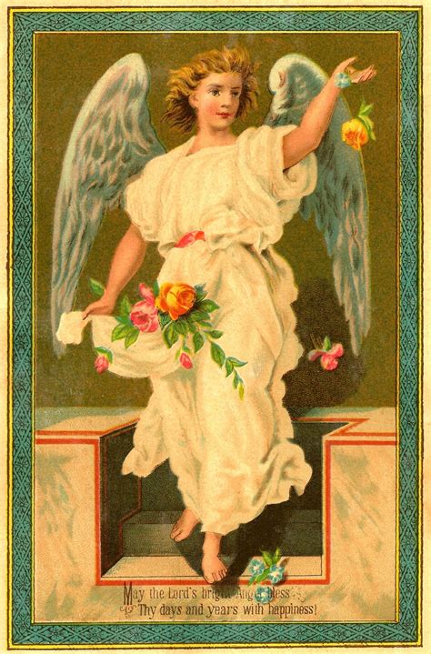 Antique Images Free Angel Graphic Winged Angel Tossing Pink And