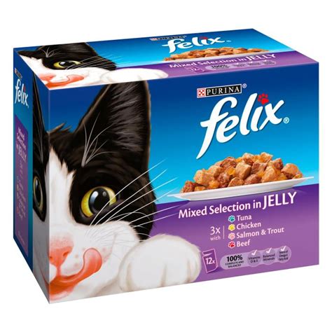 FELIX MIXED SELECTION IN JELLY WET CAT FOOD 12 X 100G