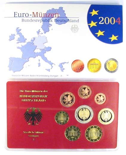 Germany Official Euro Coin Sets 2004 A D F G J Complete Proof Euro