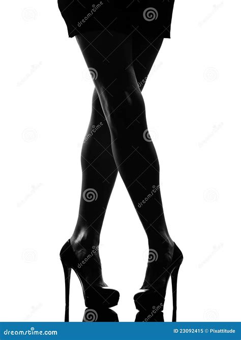 Stylish Silhouette Woman Legs Royalty Free Stock Photography