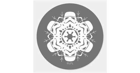 Stormtrooper Snowflake Design Classic Round Sticker Zazzle