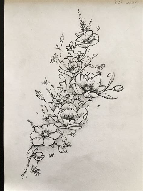 Tattoo Fleurs Tattoos Flower Tattoos Flower Drawing
