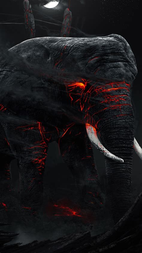 Download 1080x1920 Dark Elephant Underground Hell Monstrous