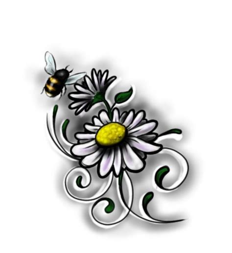 Flower Tattoos Bee Daisy 2 Flower Tattoo Daisy Tattoo
