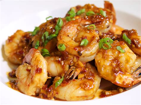 Shrimp With Spicy Hot Garlic Sauce I Cut Down On Chili Oil And Chili