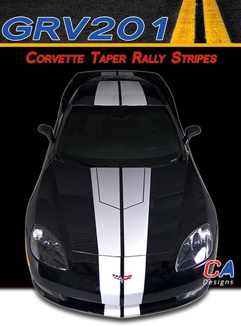 2005 2013 Chevy Corvette Taper Rally Racing Vinyl Stripe Kit Moproauto Professional Vinyl