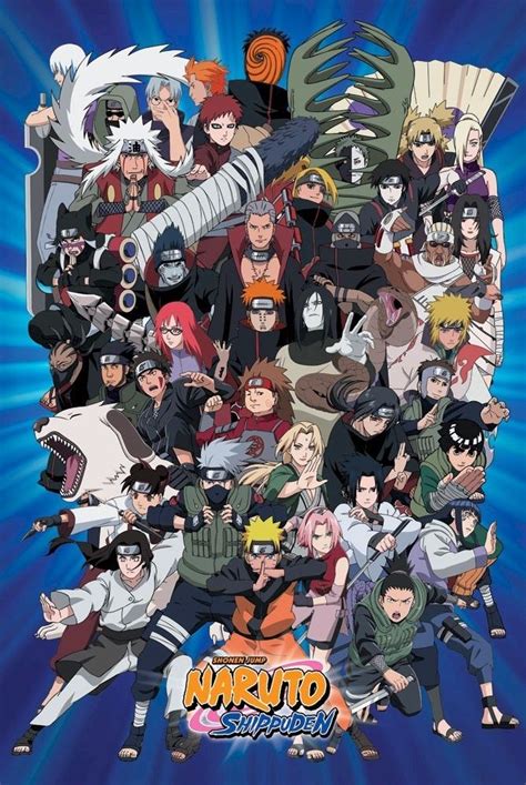 Naruto ~ Shippuden Blue Cast ~ 24x36 Anime Poster Manga