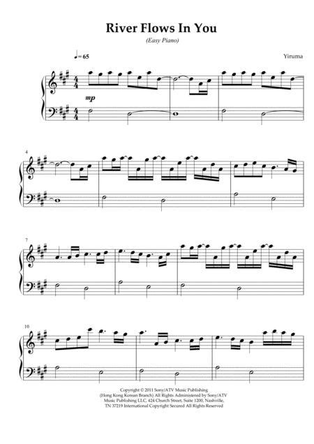 Piano and organo sheet music. "River Flows In You" - Easy Piano By Yiruma, - Digital Sheet Music For Score - Download & Print ...