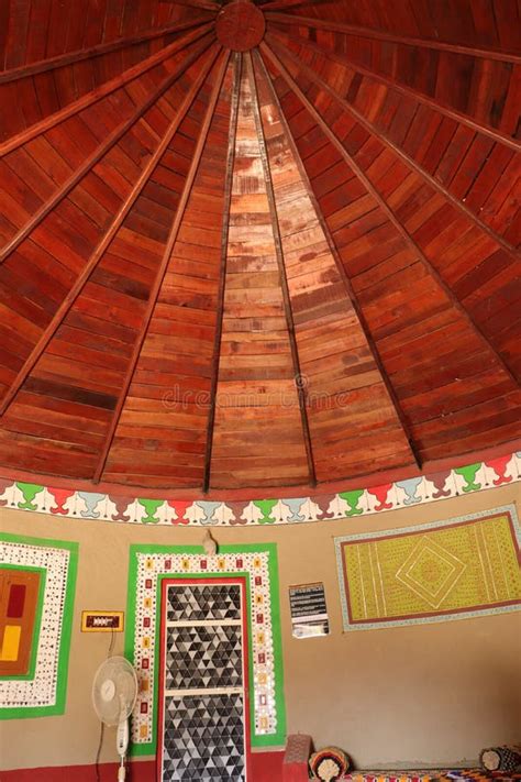 Colorful Interior Of Traditional Kutchi Bhungas Rann Utsav Rann Of