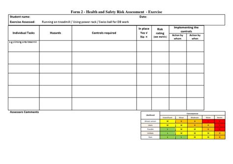 Risk Assessment Form Pdf Risk Determinants Of Health