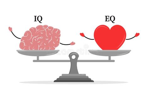 Emotional Quotient And Intelligence Heart In Cartoon Style Stock