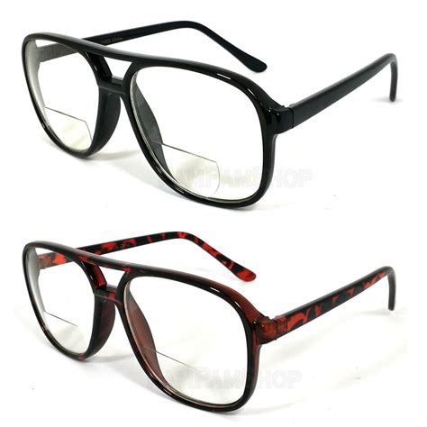 Reading Glasses Bifocal 70 80s It Style Large Man Bold Black Or
