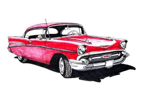 How to draw cars easy. | Car drawings, Car painting, Vintage cars 1950s