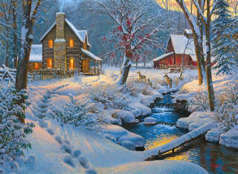 Winter In The Country Hd Wallpaper Background Image