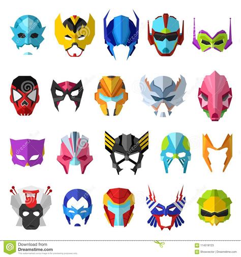 Hero Mask Vector Superhero Masque And Masking Face Cartoon Character