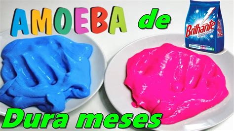 Amoeba Dura Meses De SabÂo Em PÓ Sem BÓrax Diy Slime Youtube