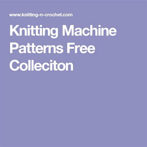 bond knitting machine patterns free downloads dmachinesb