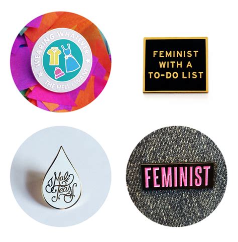 Four Perfectly Perfect Feminist Enamel Pins Feminist Enamel Pins