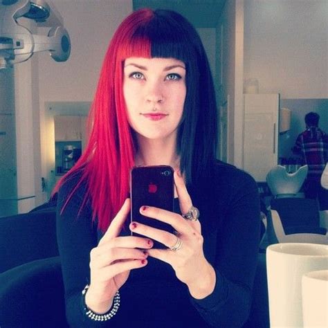 Half Black Half Red Hair Hair Pinterest Inspiration