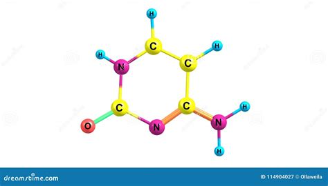 Estructura Molecular De La Citosina Aislada En El Fondo Blanco Stock De Ilustración