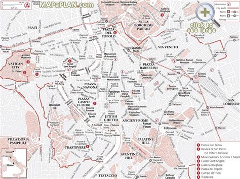 Maps Of Rome Showing Attractions