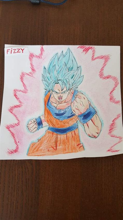 Drawing Super Saiyan Blue Kaioken Goku Dragonballz Amino