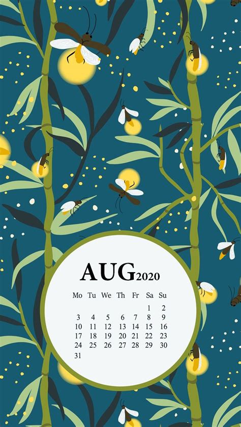 Best August 2020 Iphone Screensaver In 2020 Calendar Wallpaper Free