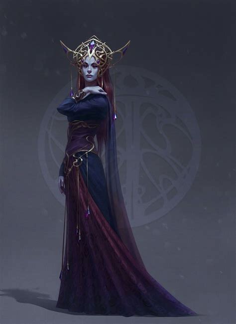 High Priestess Elf Art Dark Elf Concept Art Characters
