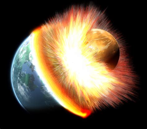Theia Giant Impact Hypothesis Collision With Earth Producing Moon