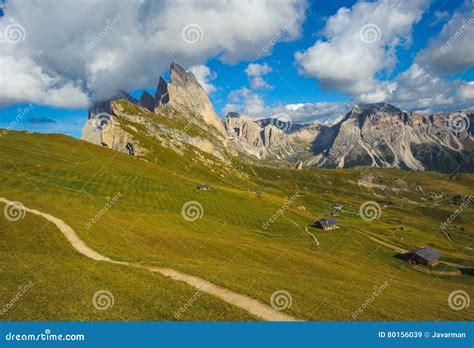 Seceda Peak Odle Mountain Range Gardena Valley Dolomites Italy