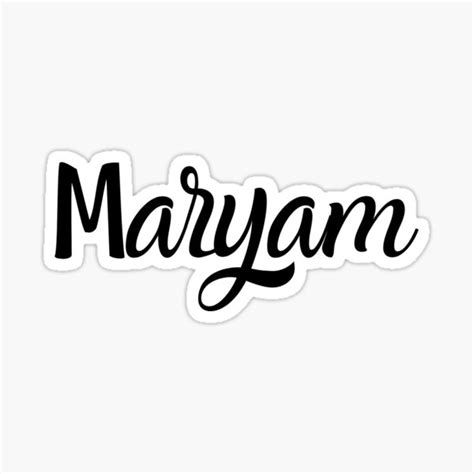 Maryam Name Stickers Redbubble