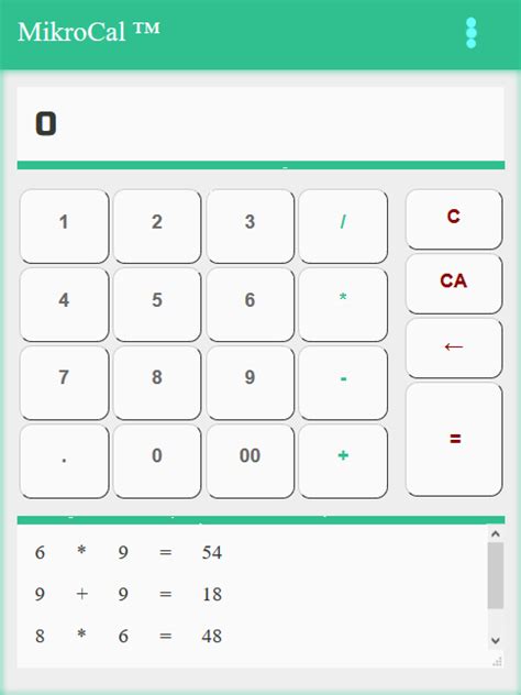 Simple And Intelligent Standard Calculator Using Html Free Source