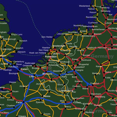Netherlands Rail Travel Map European Rail Guide Travel Maps