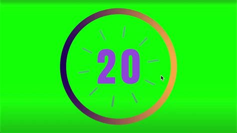 39 Seconds Countdown Timer With Number Display And With Alarm 🔔greenscreen Copyright Free Youtube