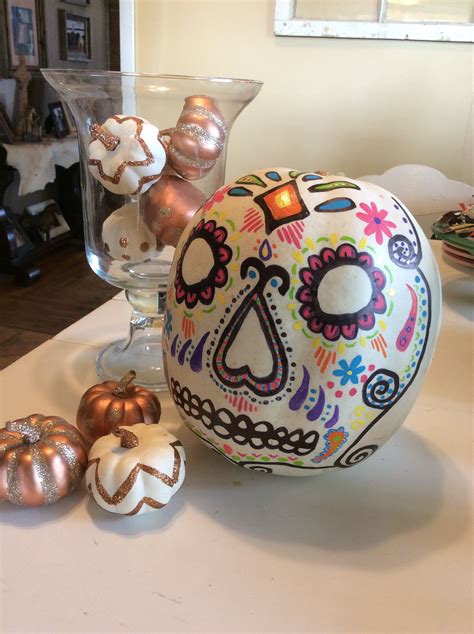 Maybe you would like to learn more about one of these? Sugar skull pumpkin. Painting pumpkin. Day of the dead ...