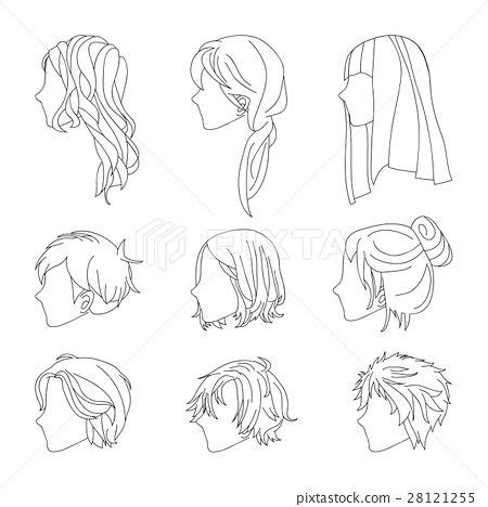 Learn how to draw easily with our simple method. Hairstyle Side View Man and Woman Hair Drawing Set | How ...