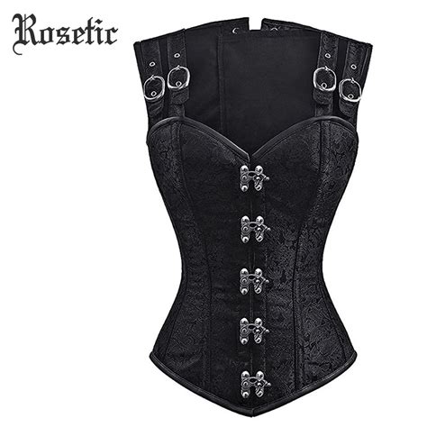 best rosetic gothic vintage medieval corset bustiers floral print lace patchwork rivet thin