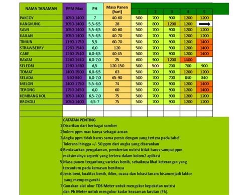 Tabel Nutrisi Sayuran Hidroponik Pdf Cara Budidaya Tanaman Hidroponik
