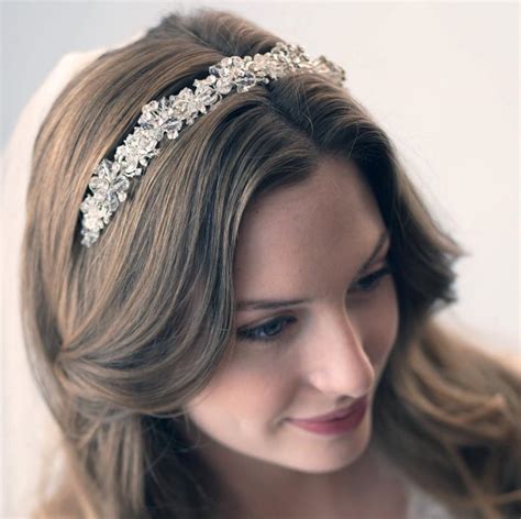 Swarovski Crystal Bridal Headband Silver Rhinestone Bridal Headband