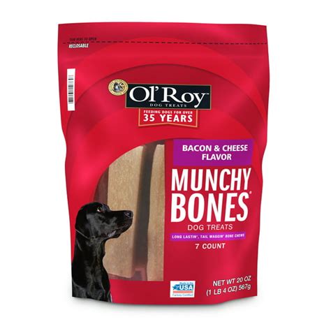 Ol Roy Munchy Bones Dog Treats Bacon And Cheese Flavor 20 Oz 7 Count