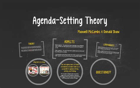 Agenda setting theory explained (with applications) agenda setting refers to the mainstream media's influence on the telecasted events as news in the area where it operates. Agenda-Setting Theory by Mai Nour on Prezi