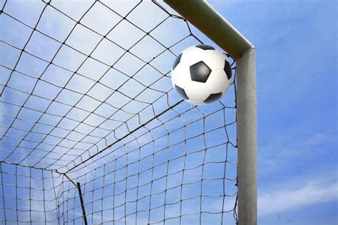 Soccer Ball In Goal Stock Photo Image Of Football Goal 26573634