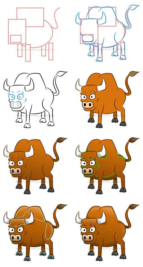 How To Draw A Bull Clip Art Drawings Drawing Lessons Drawing For Kids