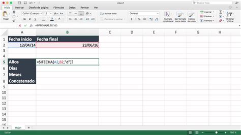 Como calcular años meses y días entre dos fechas en Excel YouTube